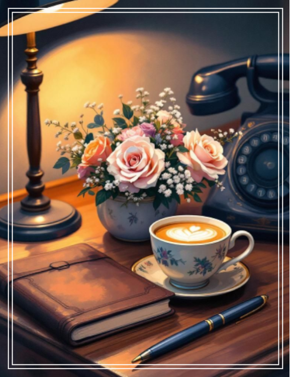 Konsultacja telefoniczna - ekspres 30 min. zdjęcie telefonu retro. Obok leży kalendarz, długopis i filiżanka kawy